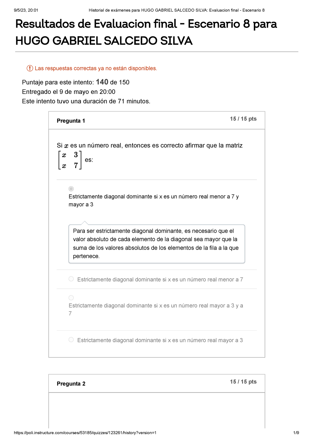 Evaluacion Final - Escenario 8 - Puntaje Para Este Intento: 140 De 150 ...