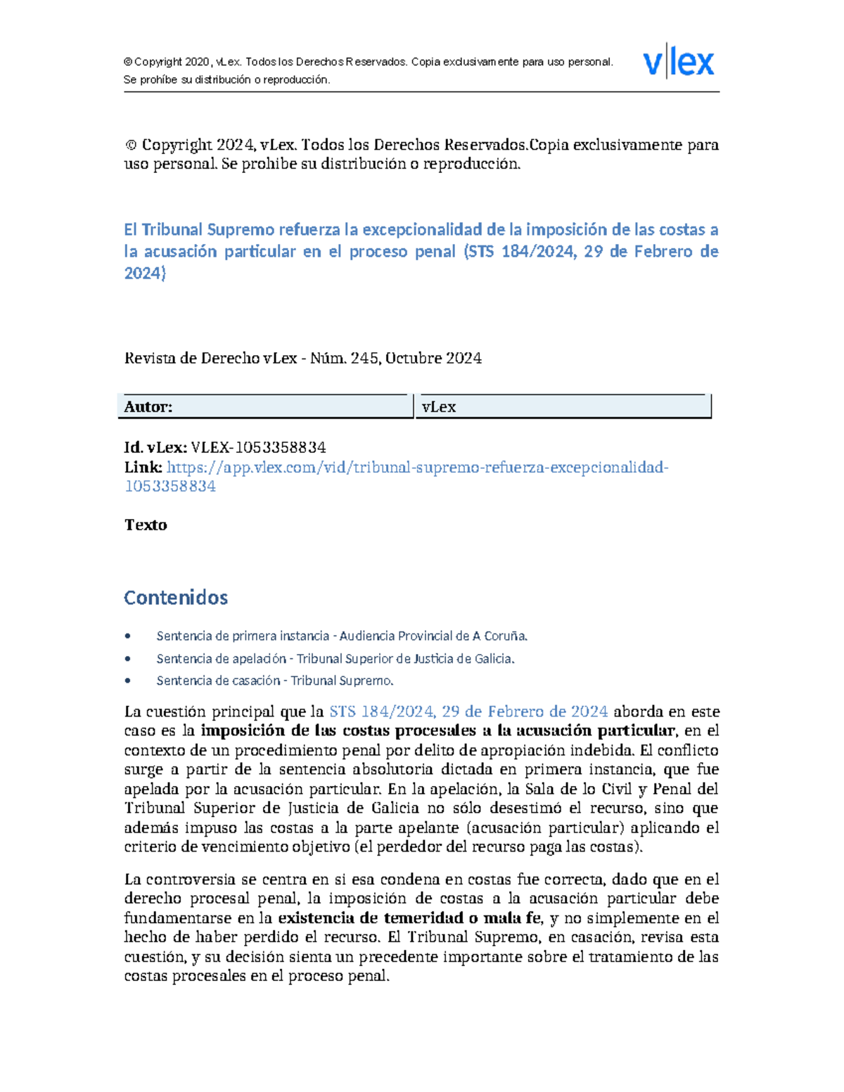 El tribunal supremo refuerza la excepcionalidad de la imposi - Se ...