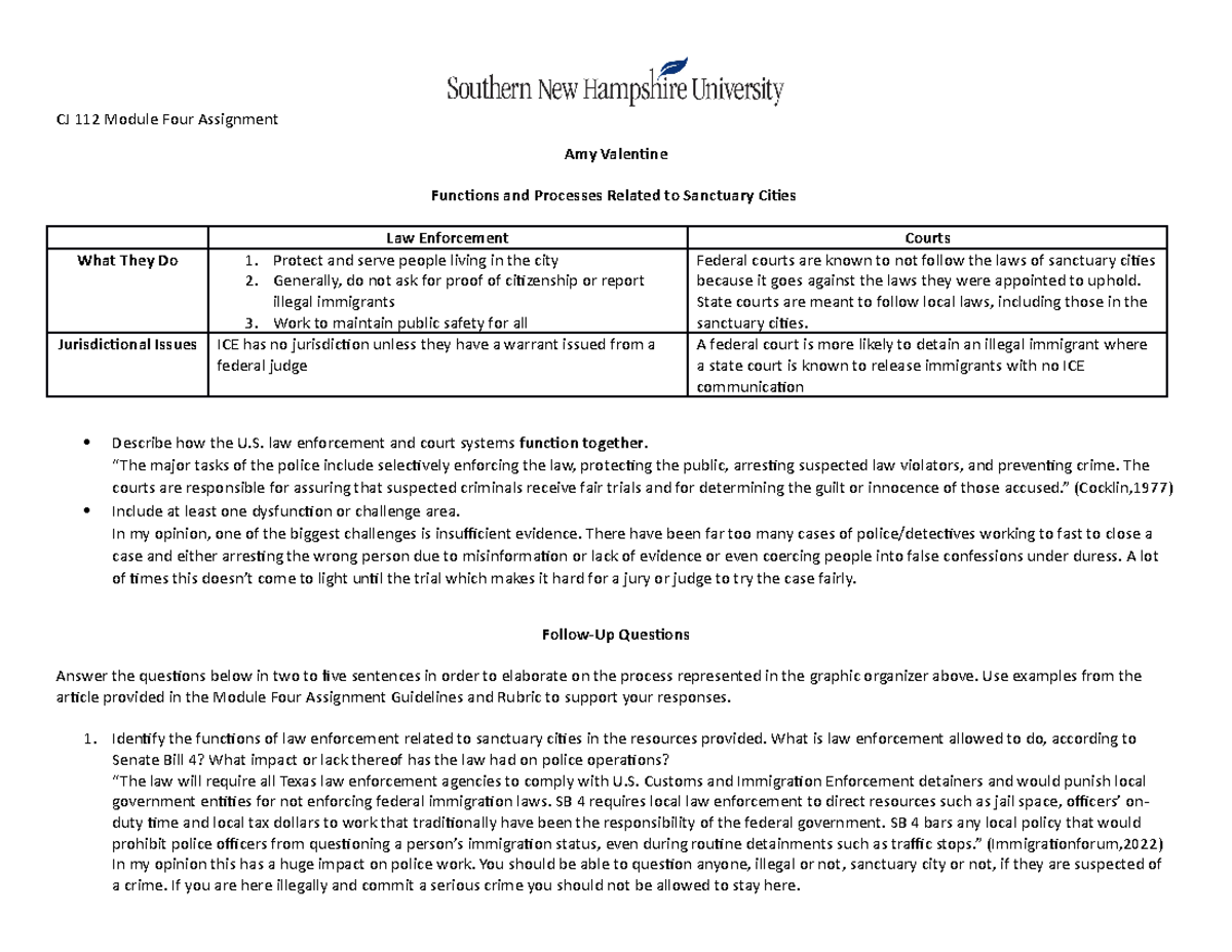 CJ 112 Module Four Assignment - CJ 112 Module Four Assignment Amy ...