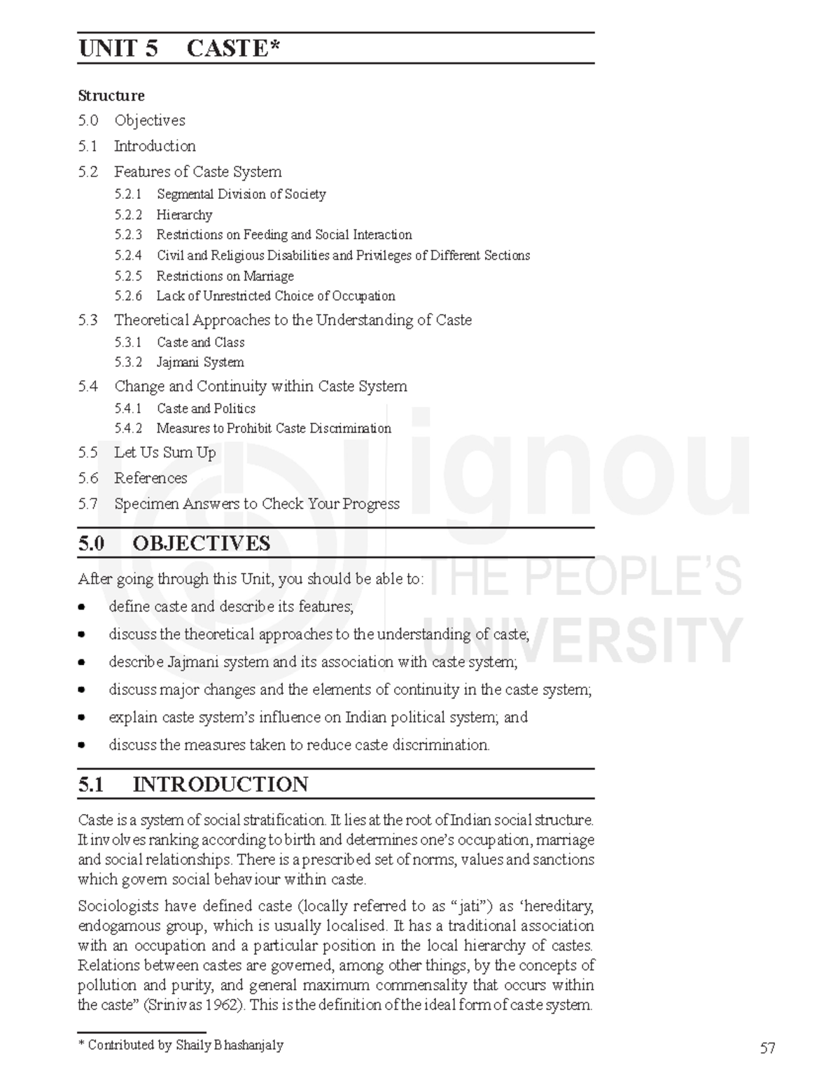 Unit5 - Ok Ok ok OkOk Ok Ok ok OkOk - Caste UNIT 5 CASTE* Structure 5 ...