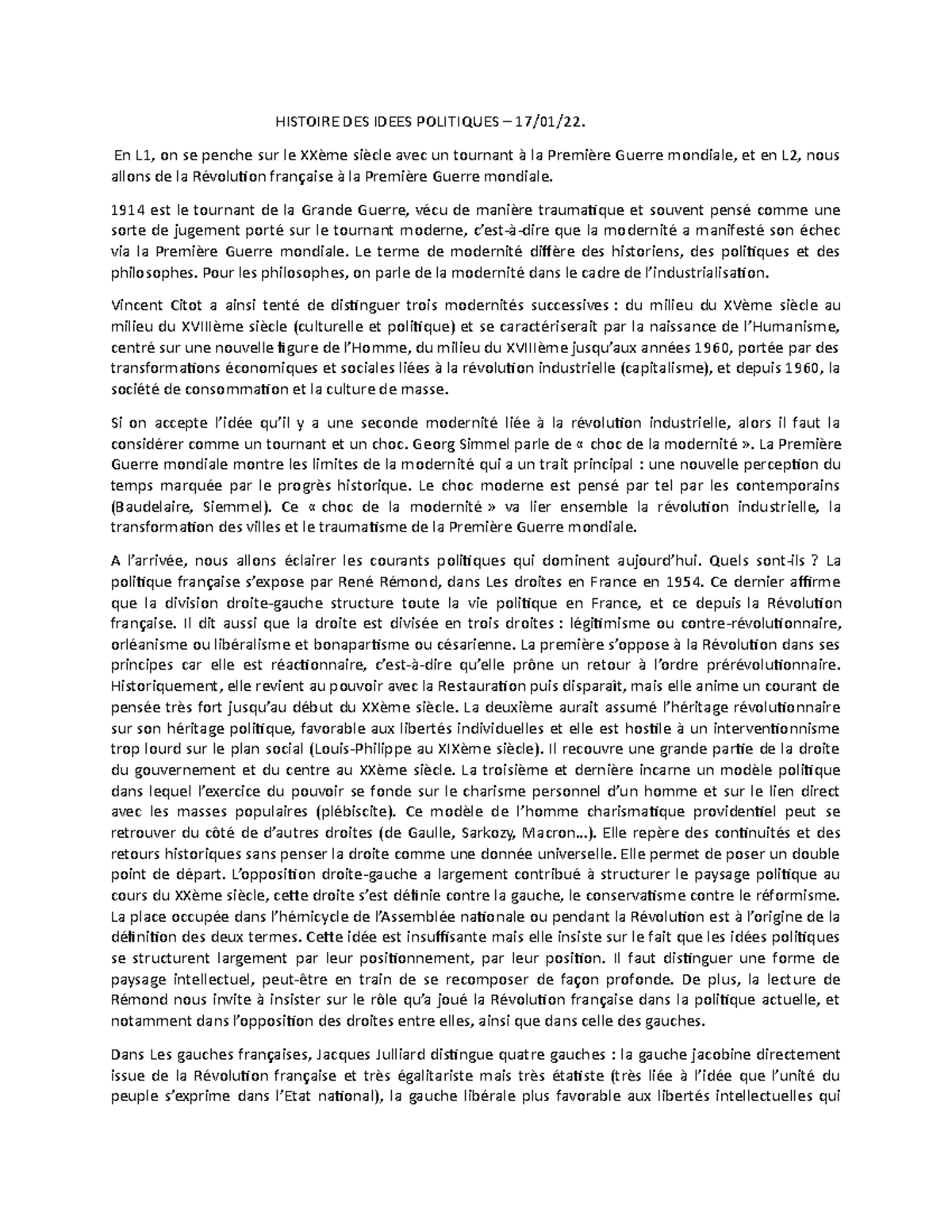 Histoire DES Idees Politiques cm et td - HISTOIRE DES IDEES POLITIQUES ...