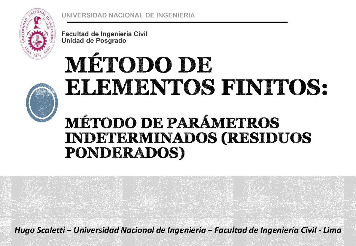 Metodo De Residuos Ponderados Elementos Finitos