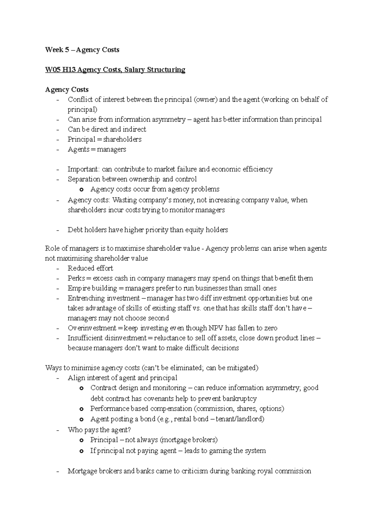 week-5-agency-costs-workshop-notes-week-5-agency-costs-w05-h13