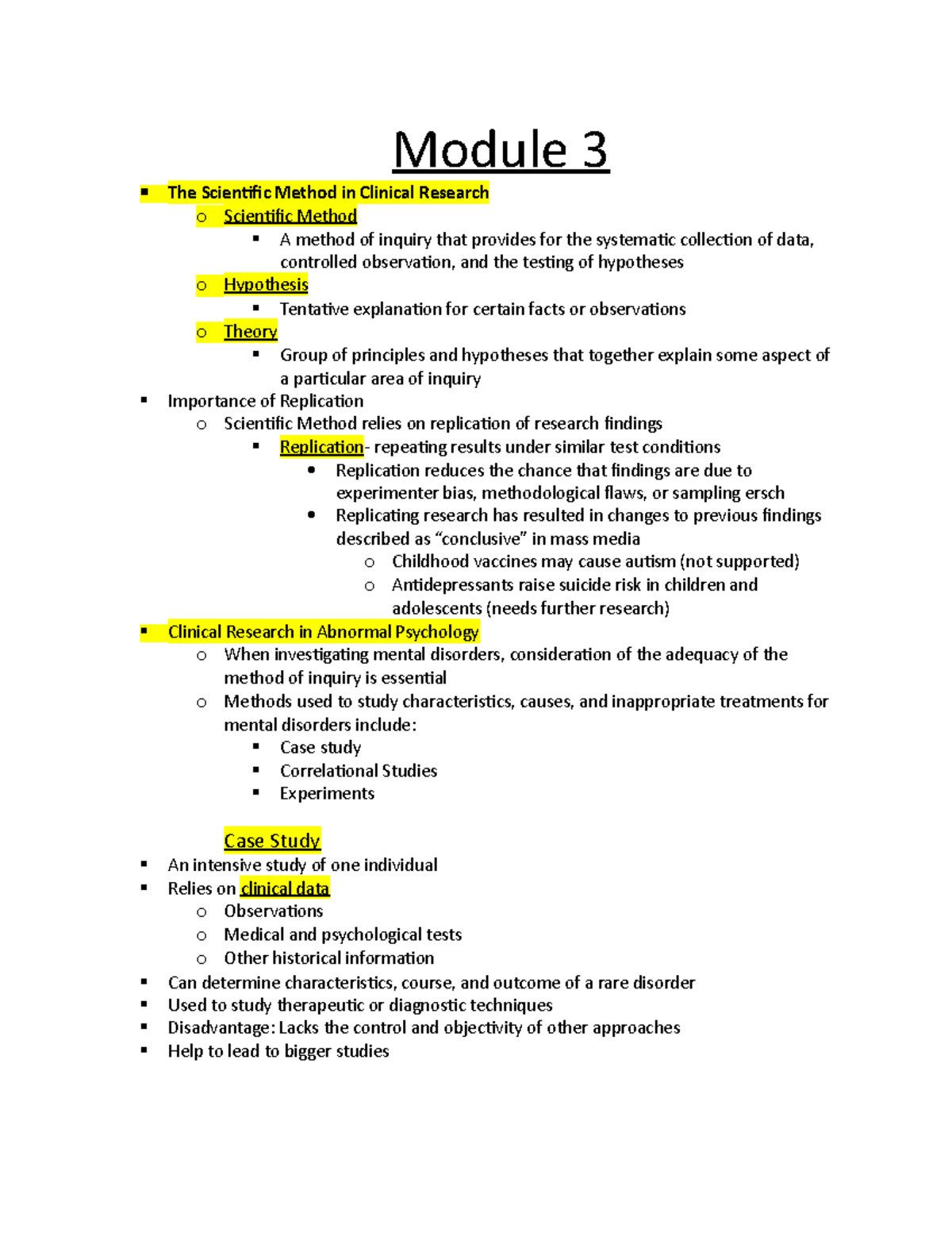 Chapter 3 Abnormal Psychology - Module 3 The Scientific Method in ...