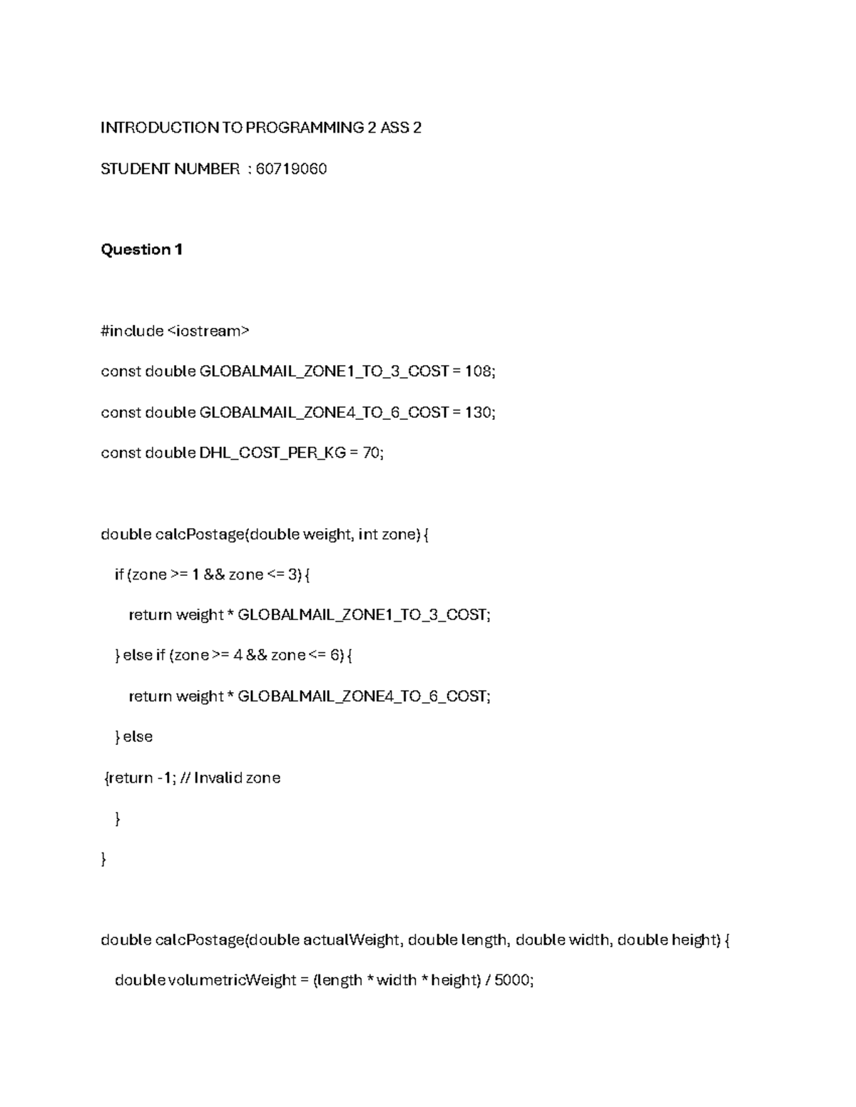 Introduction TO Programming 2 ASS 2 - INTRODUCTION TO PROGRAMMING 2 ASS ...