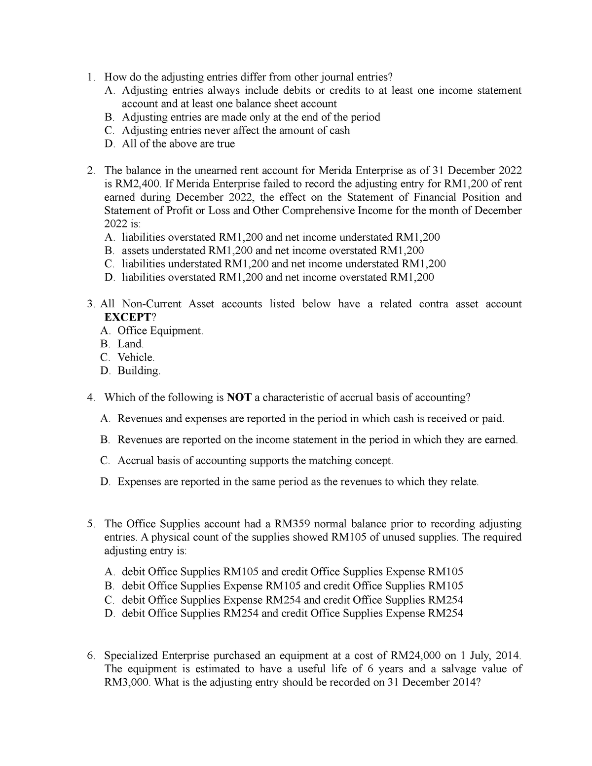 Practice 2 T4 - Acc exercise - How do the adjusting entries differ from ...