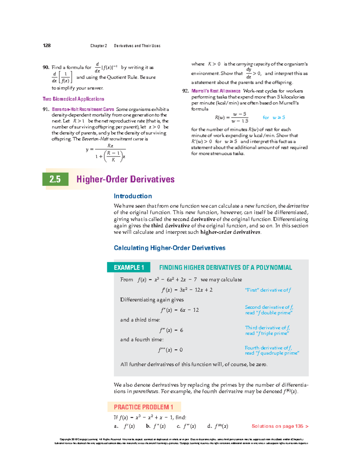 Higher-order Derivatives - 128 Chapter 2 Derivatives And Their Uses 90 