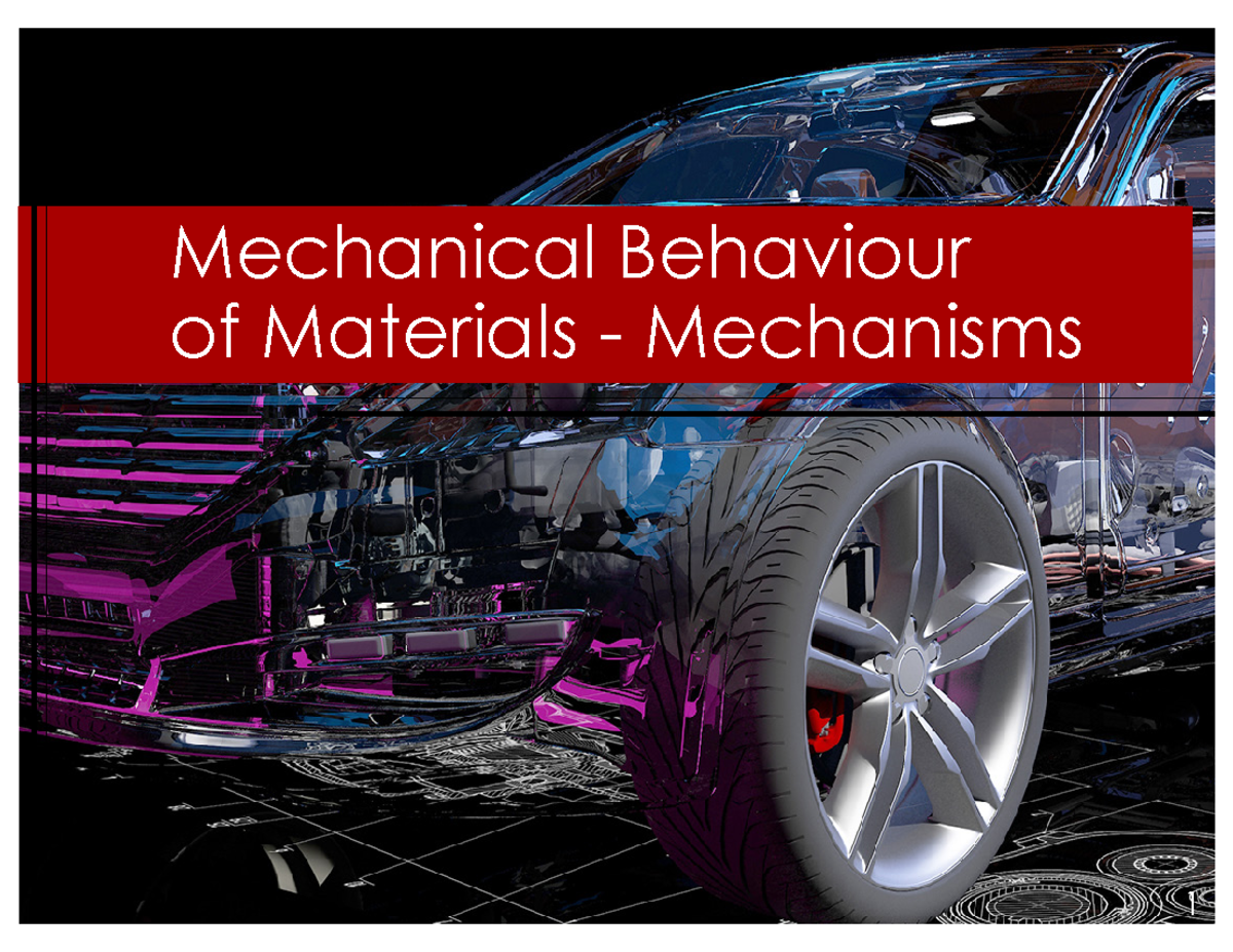 9.1 Mechanisms Of Deformation - Mechanical Behaviour Of Materials ...