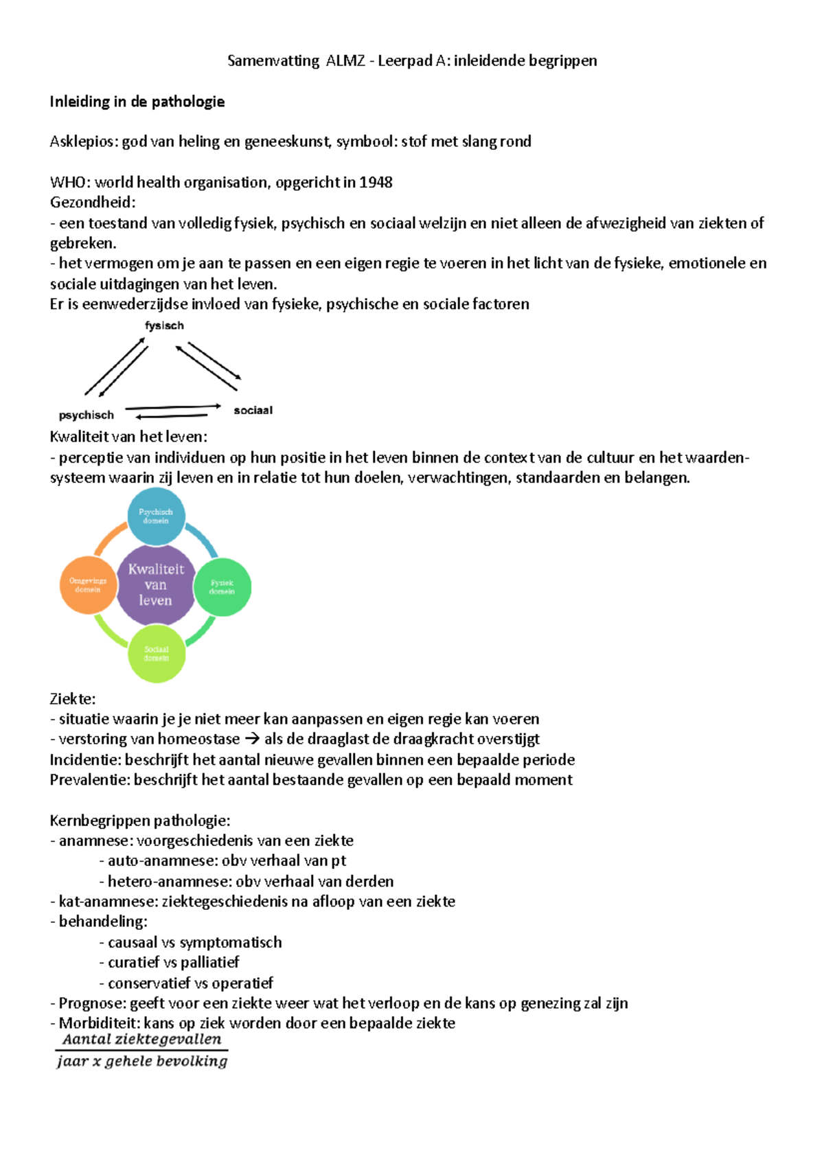 Samenvatting Algemene Medische Zorg - Samenvatting ALMZ - Leerpad A ...