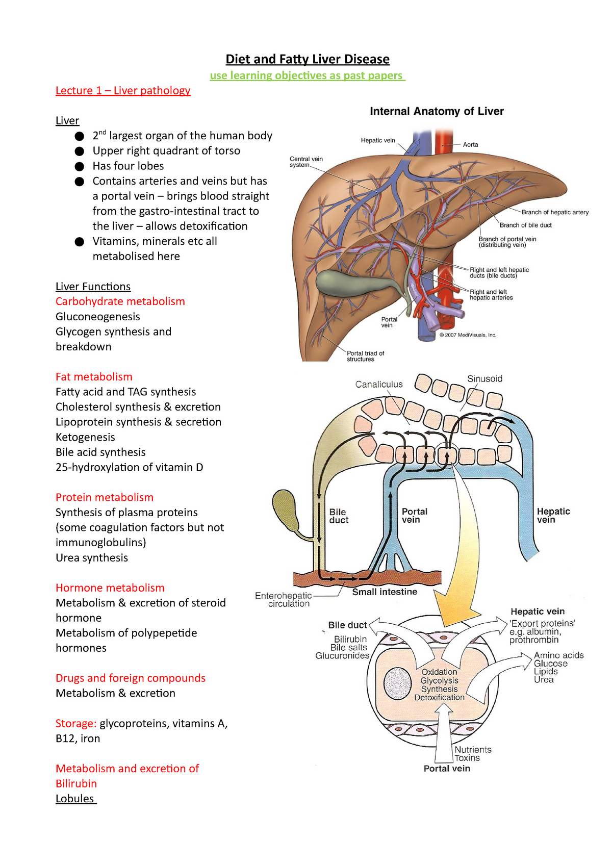 Exam - Fatty Liver Disease - Diet and Fatty Liver Disease Lecture 1 ...