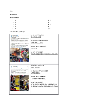 Q2 WEEK 1 MIL - MIL WEEK 1 - MIL WEEK 1 Q WHAT I KNOW 1. F 2. F 3. T 4 ...