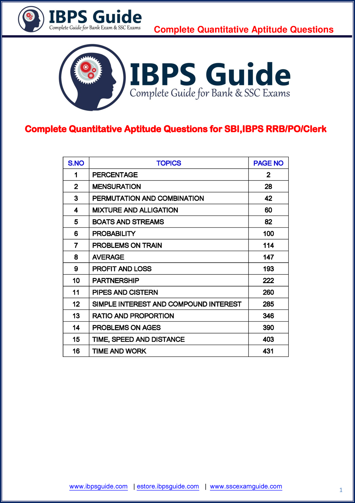 Quantitative Aptitude Questions And Answers Book PDF Free Download ...