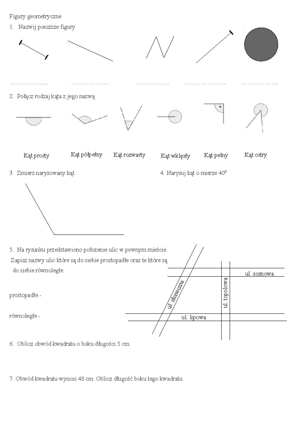 503217644-Sprawdzian-4-klasa - Figury Geometryczne Nazwij Poniższe ...