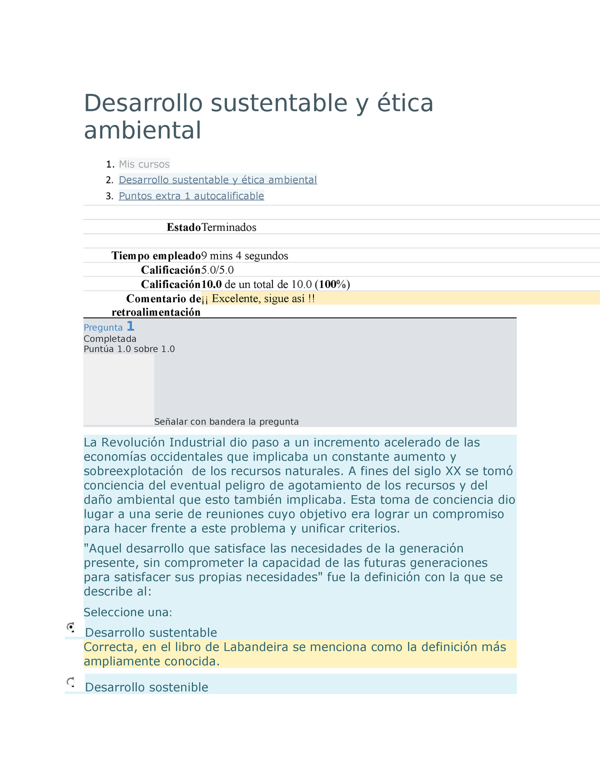 Desarrollo Sustentable Y ética Ambiental P Untos E XTRA 1 - Desarrollo ...