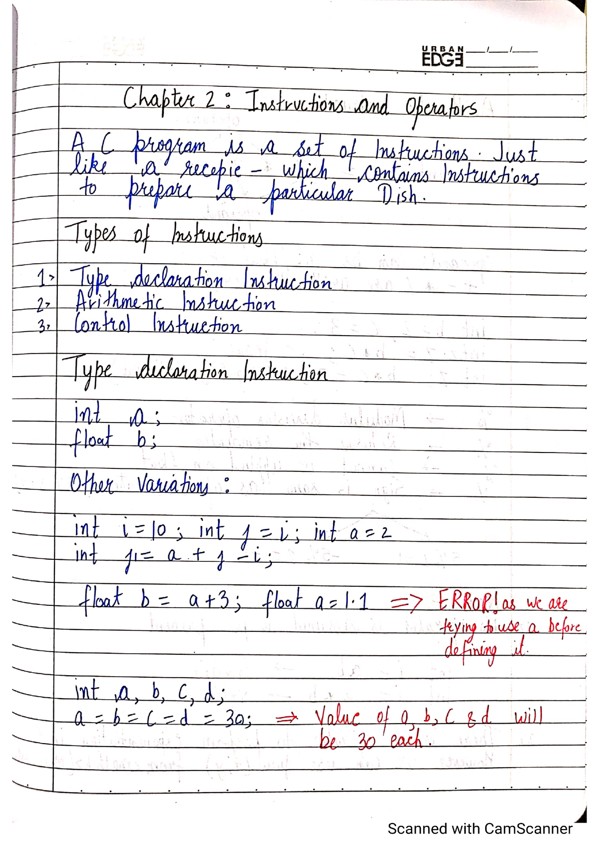 Chapter 2 - Instructions And Operators - Bcom Honours - Studocu