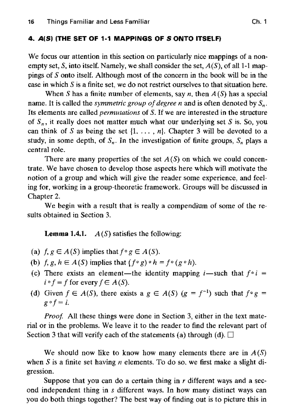 A(S) (THE SET OF 1-1 Mappings OF S ONTO Itself) - 16 Things Familiar ...