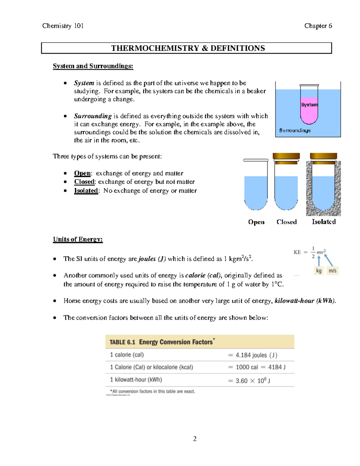 18 2 - biology - Chemistry 101 Chapter 6 2 THERMOCHEMISTRY ...