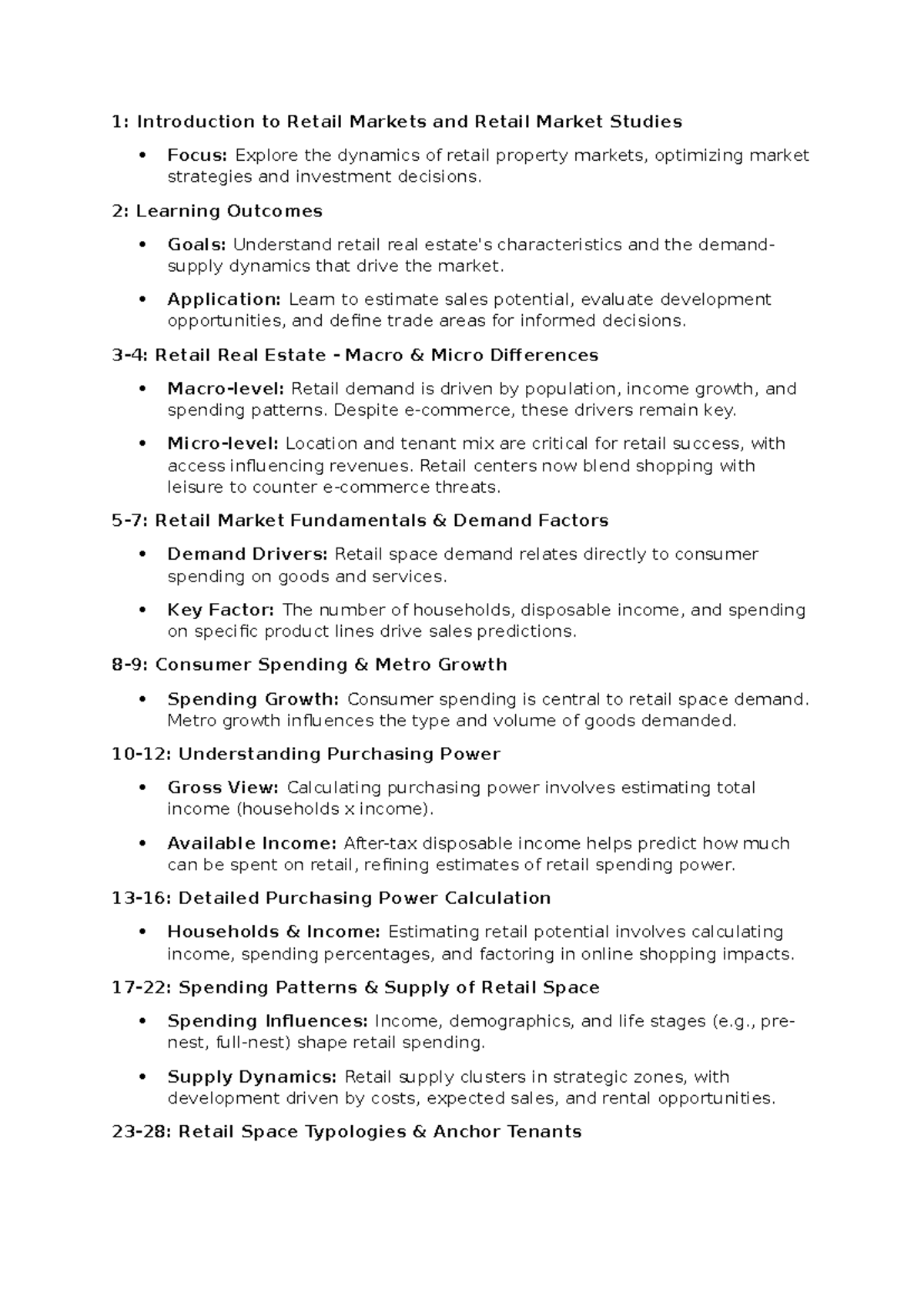Industrial Market Analysis - 1: Introduction to Retail Markets and ...