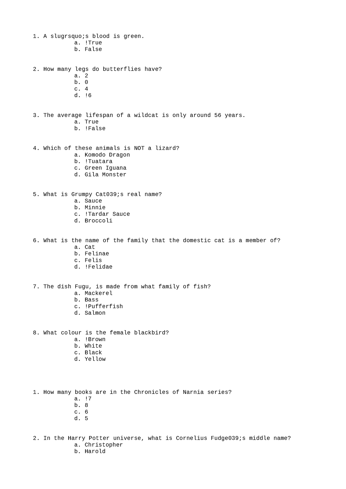 PHAR134 Assignment Spring 2020 8 - A slugrsquo;s blood is green. a ...