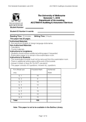 Mid Sem Prac Test 1 - Mid Semester Practice Test 1 - ACCT30004 MST ...