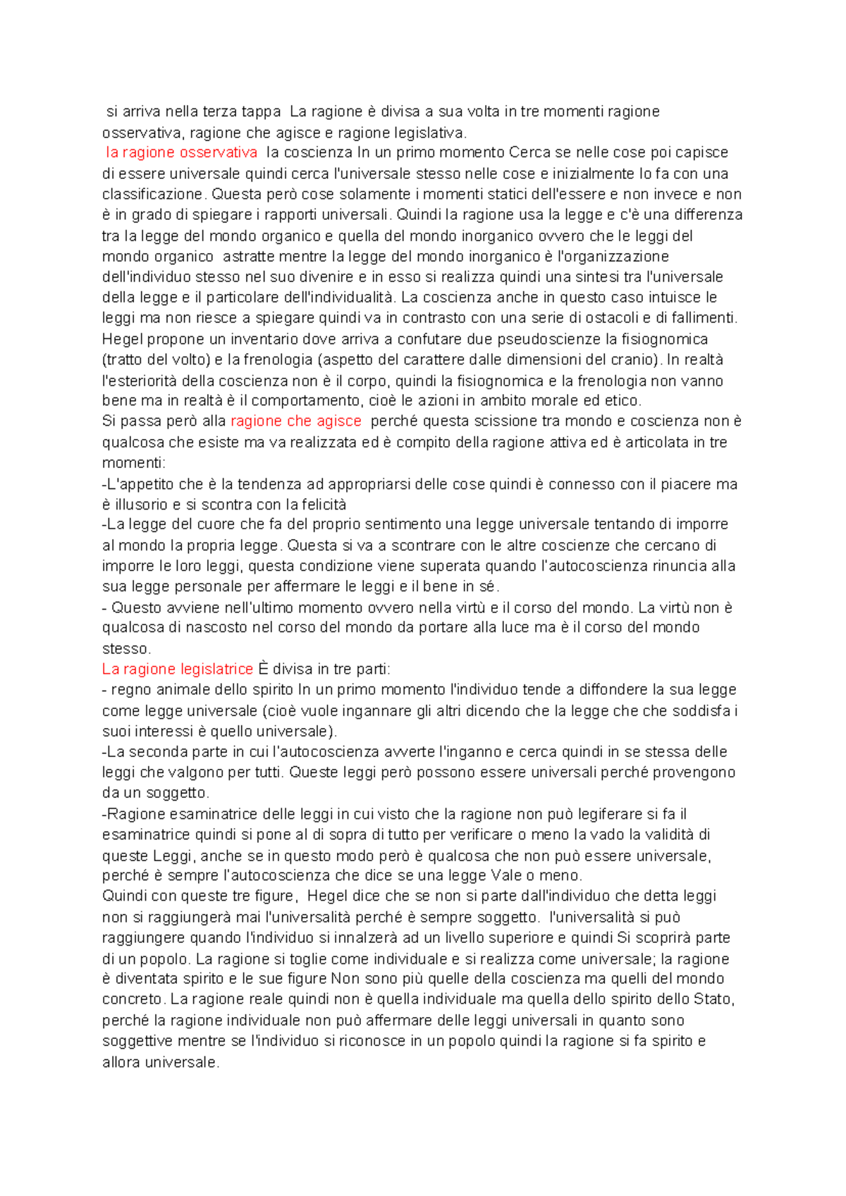 La ragione filosofia hegel - si arriva nella terza tappa La ragione è ...