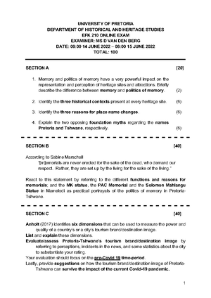 EFK 210 Examination 2 - EFK 210 June Examination N. Makhubela U EFK 210 ...