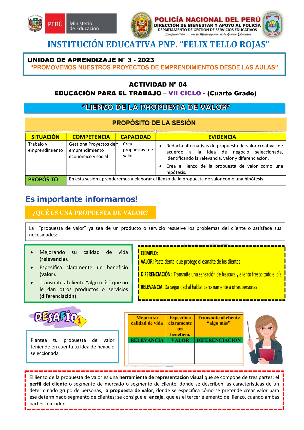 Actividad 5 - U3 - 2023 - Cuarto Grado - INSTITUCI”N EDUCATIVA PNP ...