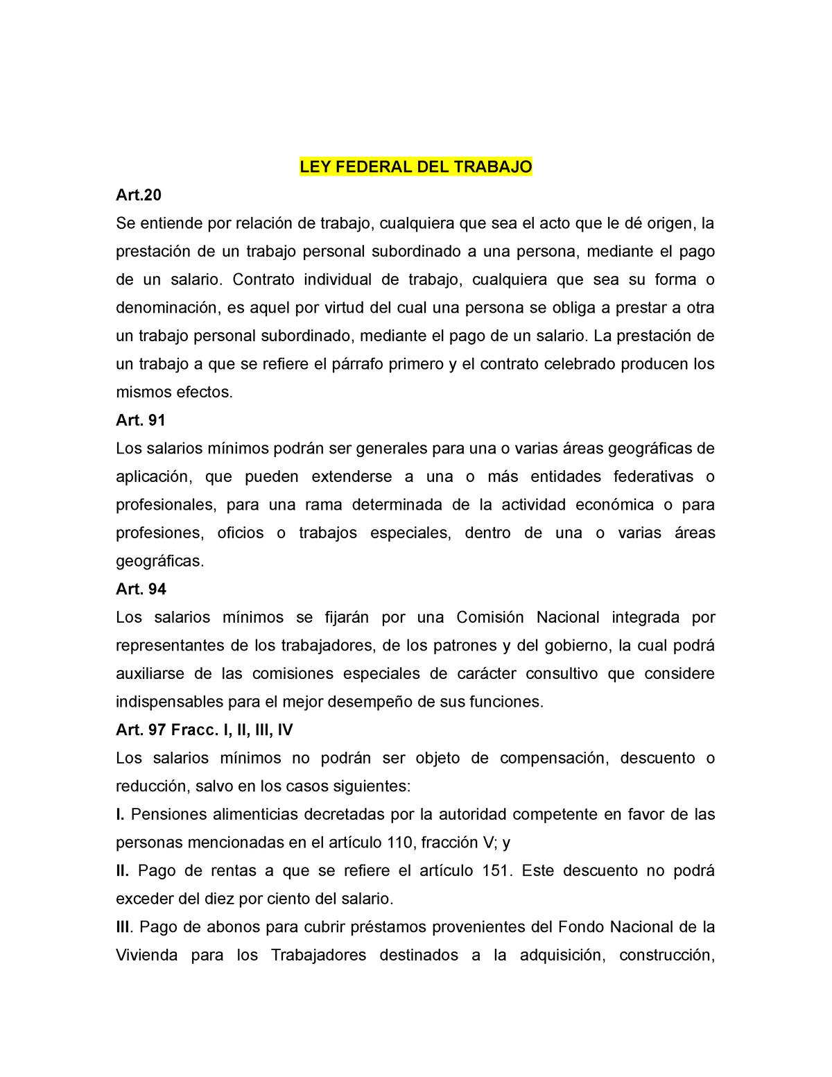 Investigación Ley Federal Del Trabajo Autoguardado Ley Federal Del Trabajo Art Se Entiende 5976