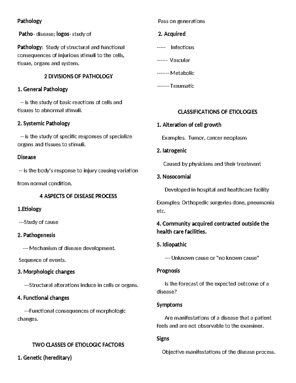 Prelim-Pathology reviewer-Prelim-final - Pathology Patho- disease ...