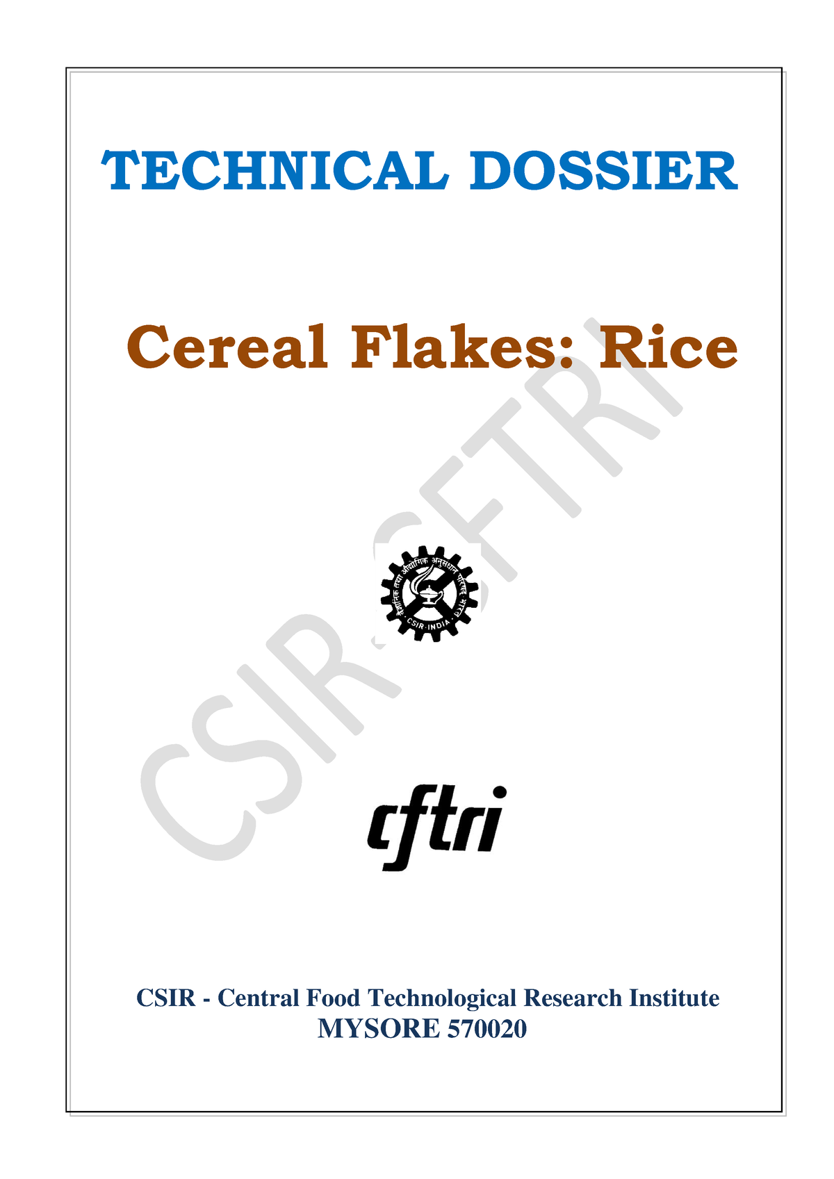 rice flakes research paper