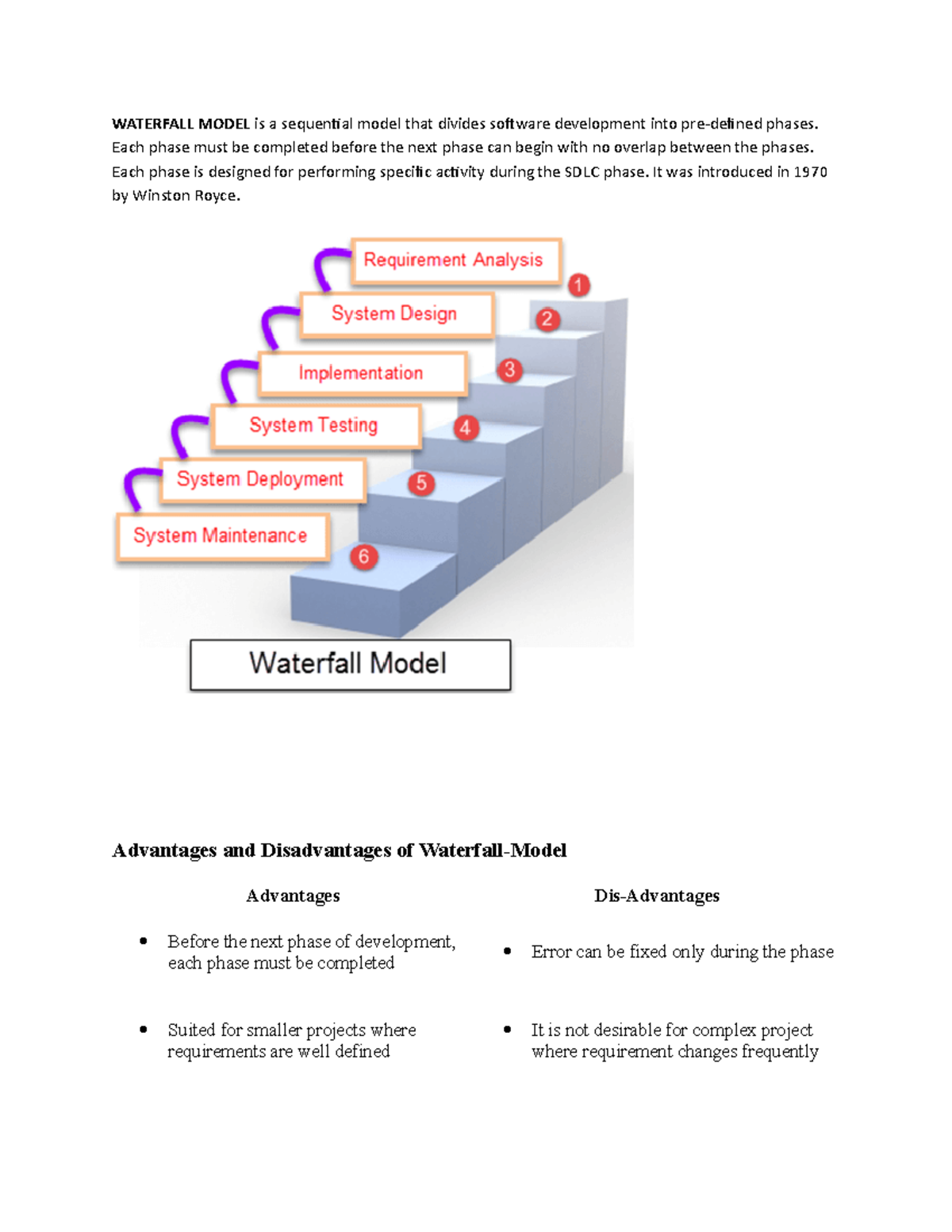 Waterfall Model is a sequential model that divides software development ...