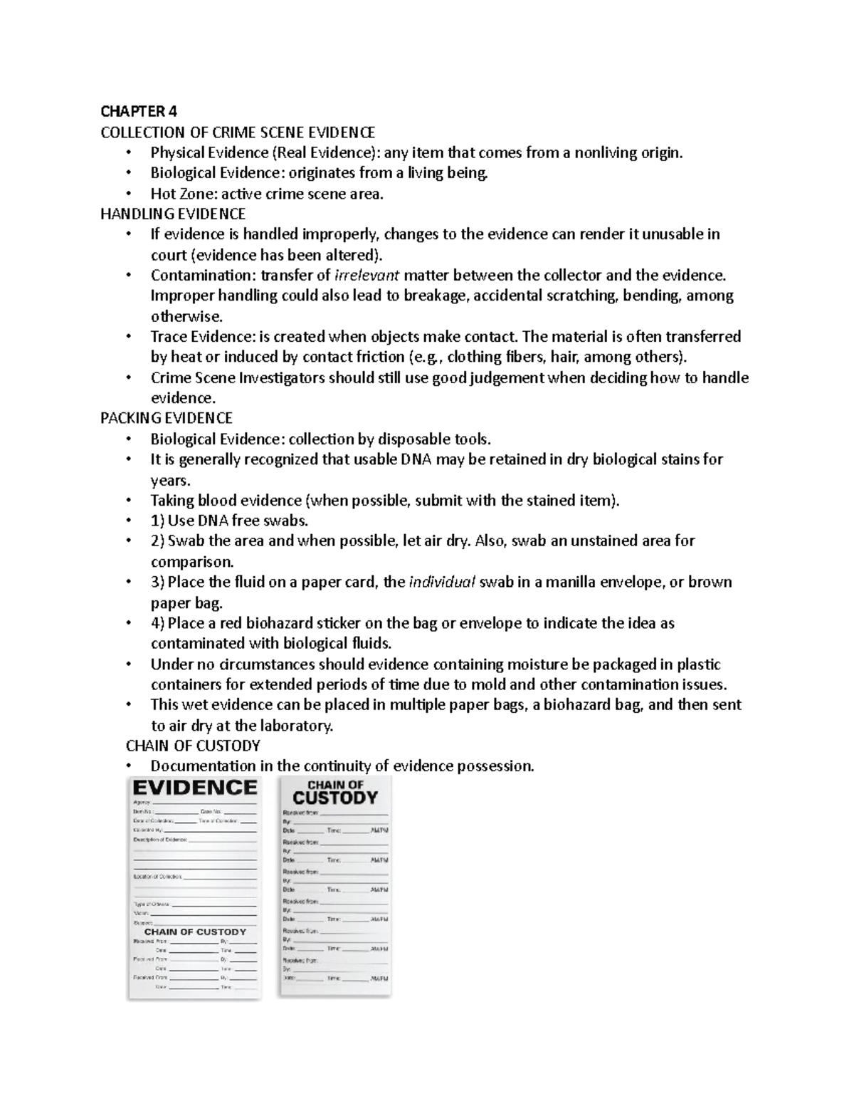 Chapter 4 - Robert Archer CRJU 260 Lecture Notes Ch. 4 - CHAPTER 4 ...