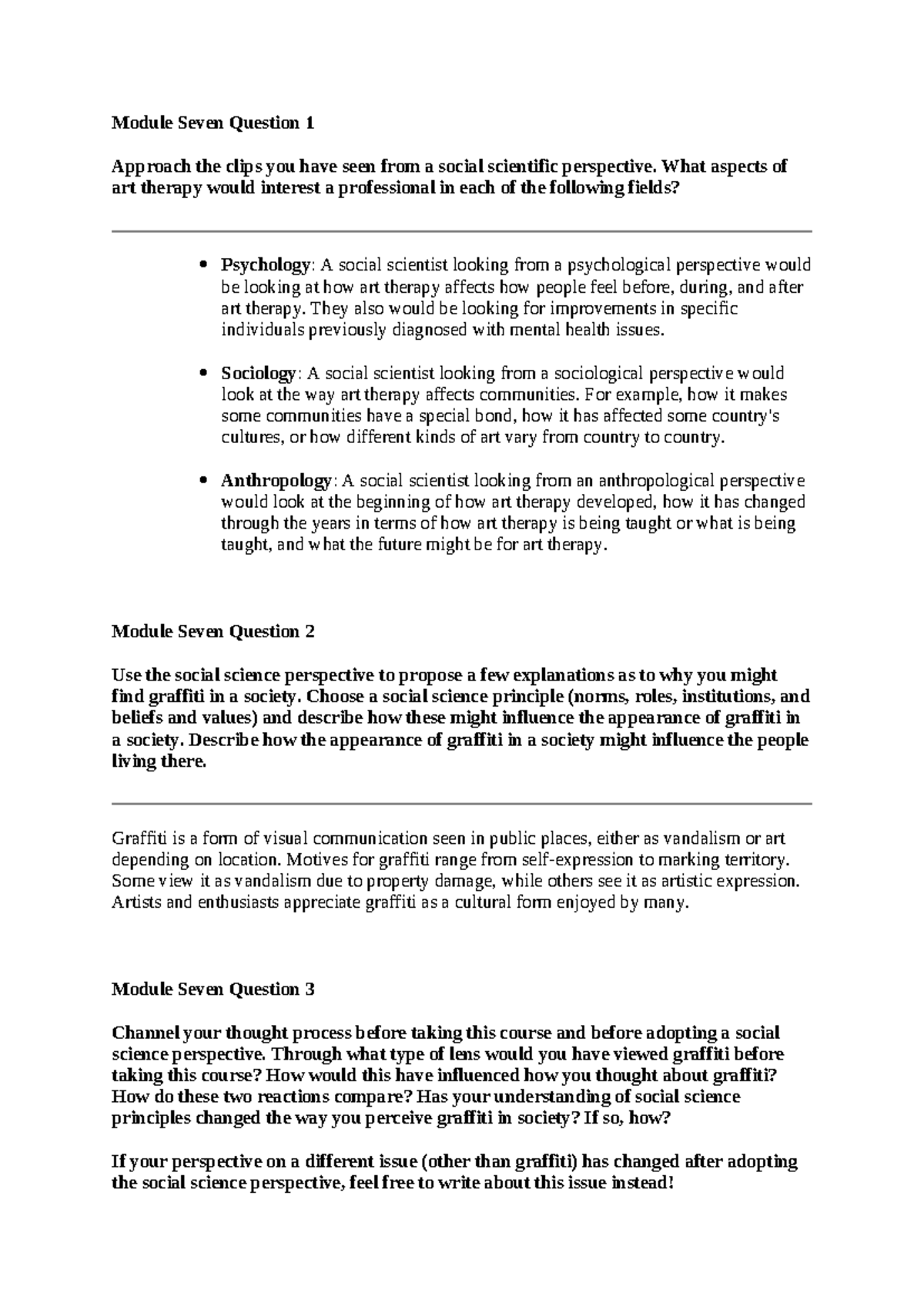 Christopher Flores SCS 200 Applied Social Sciences - Module Seven ...