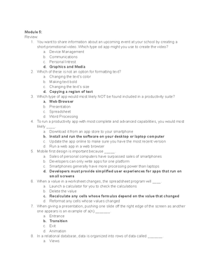 Computer Concepts Module 2 Questions Answers - Module 2: 1. Each ...