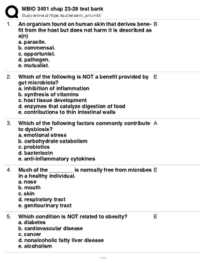 Exam 1 Review - Notes To Prepare For The First Exam - Microbiology Exam ...