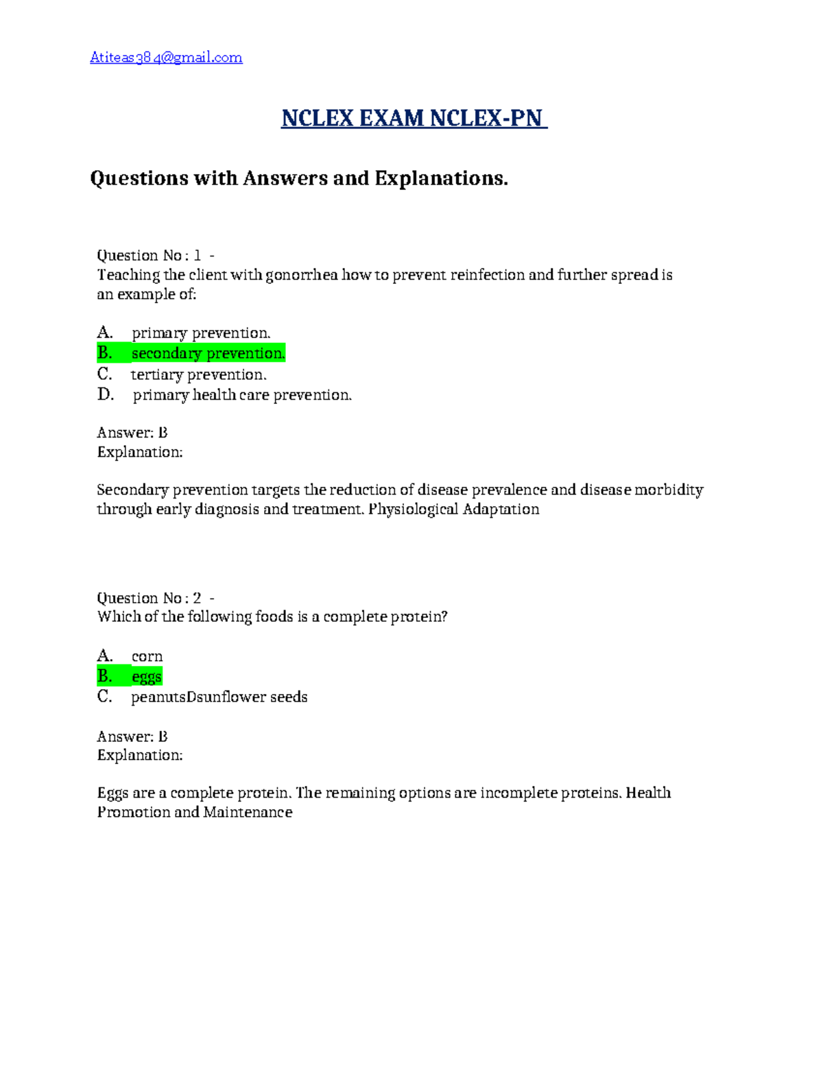 Nclex exam nclex pn - A and p - NCLEX EXAM NCLEX-PN Questions with ...