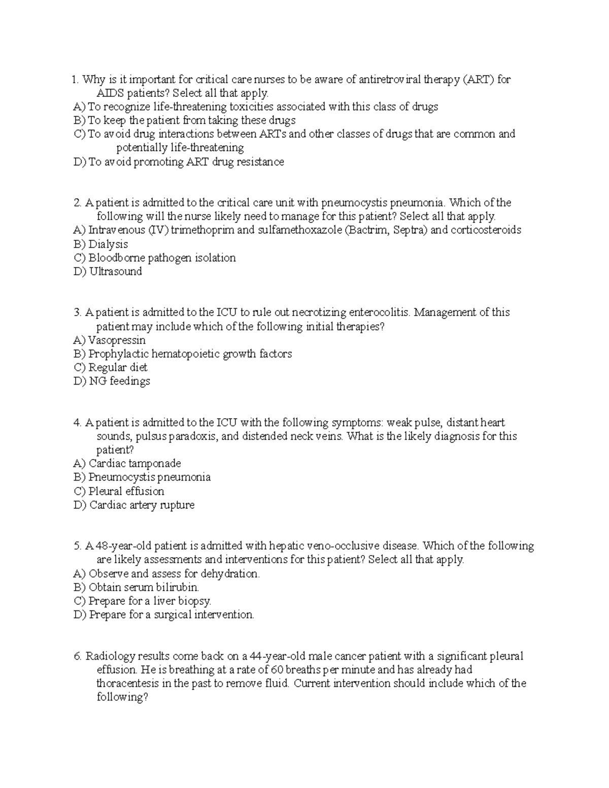 Chapter 48 Why is it important for critical care nurses to be aware