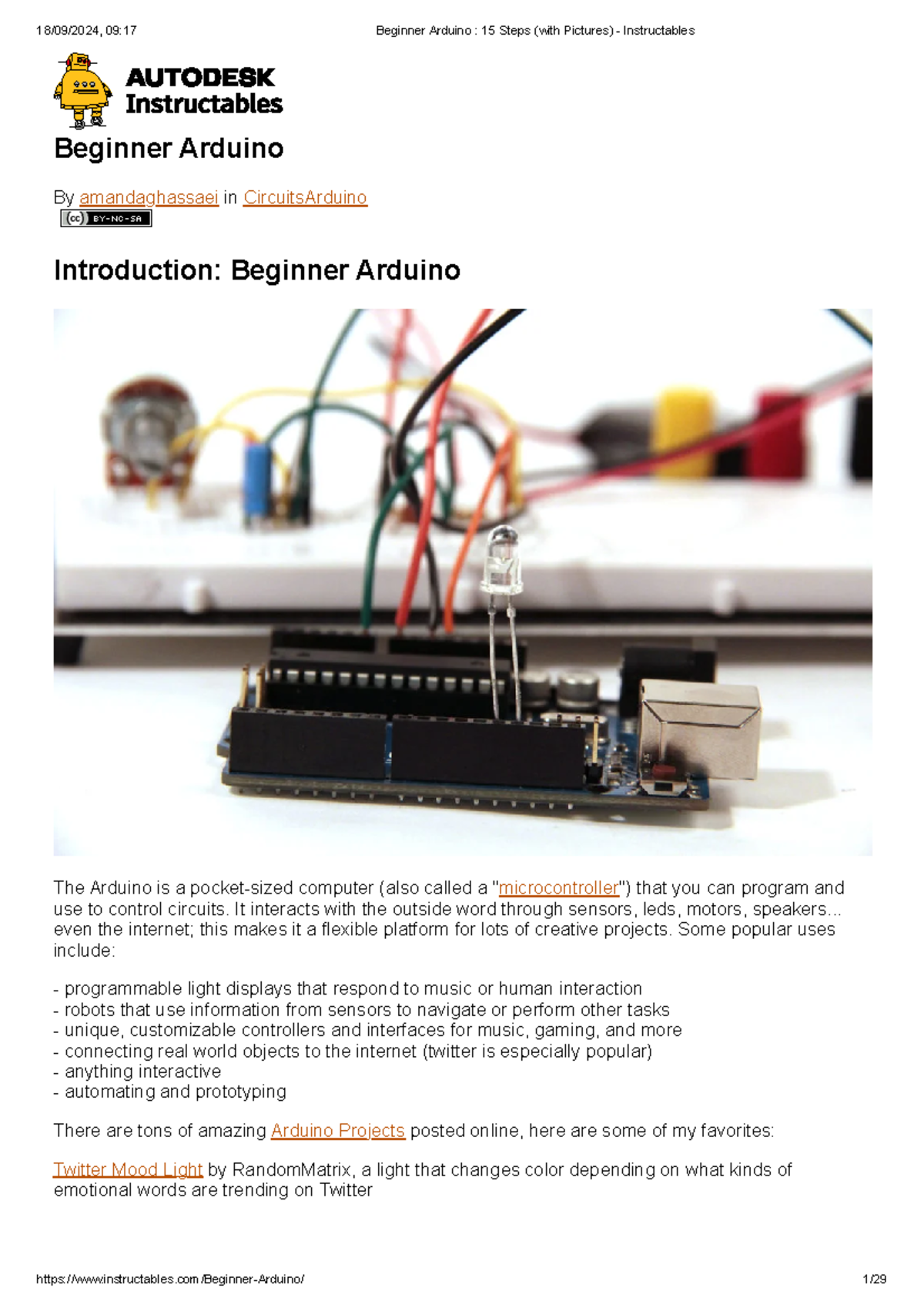 Beginner Arduino 15 Steps (with Pictures) - Instructables - Beginner ...