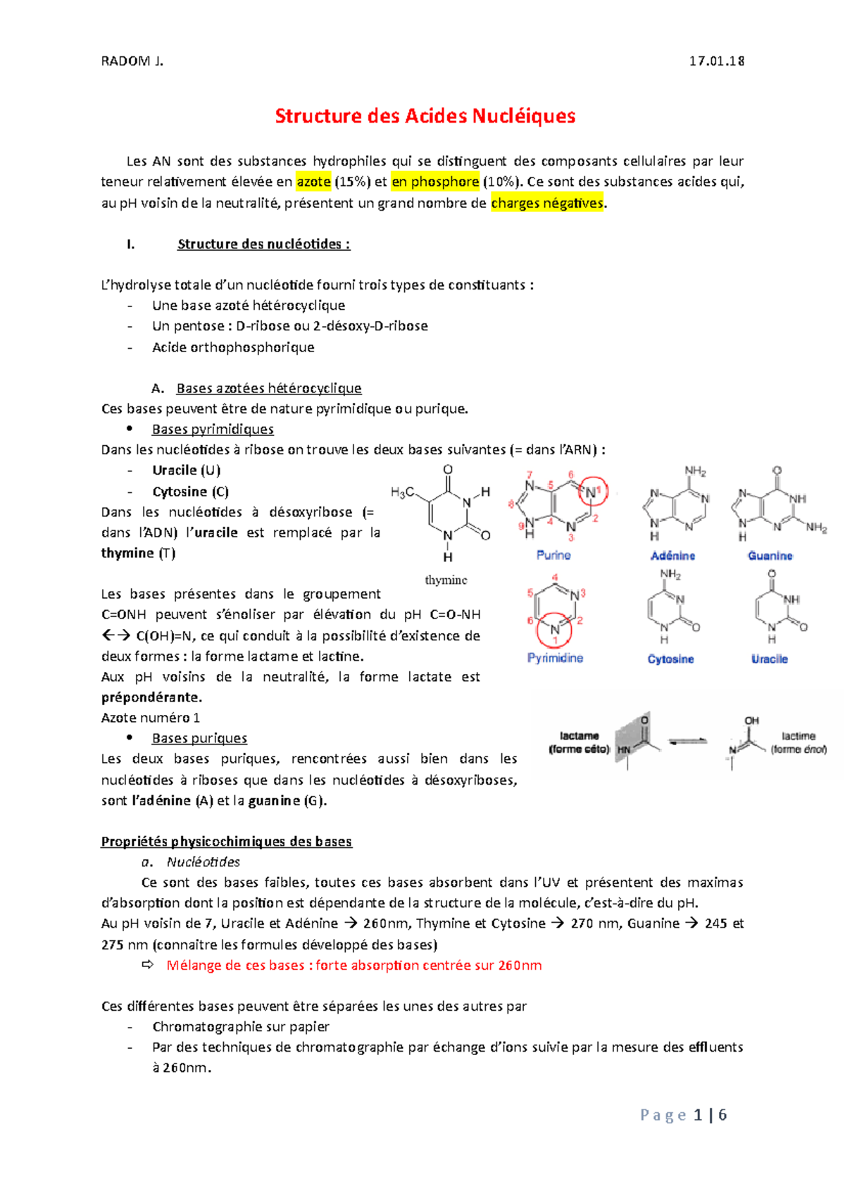 1. Structure Des Acides Nucléiques - Structure Des Acides Nucléiques ...