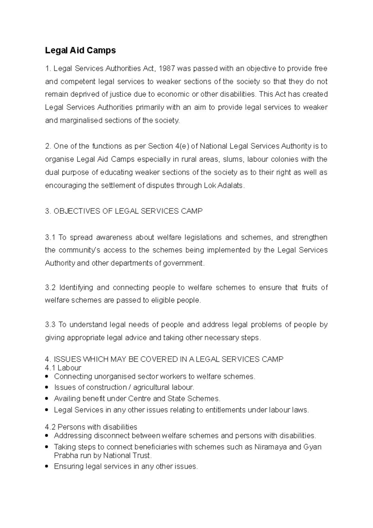 legal aid assignment