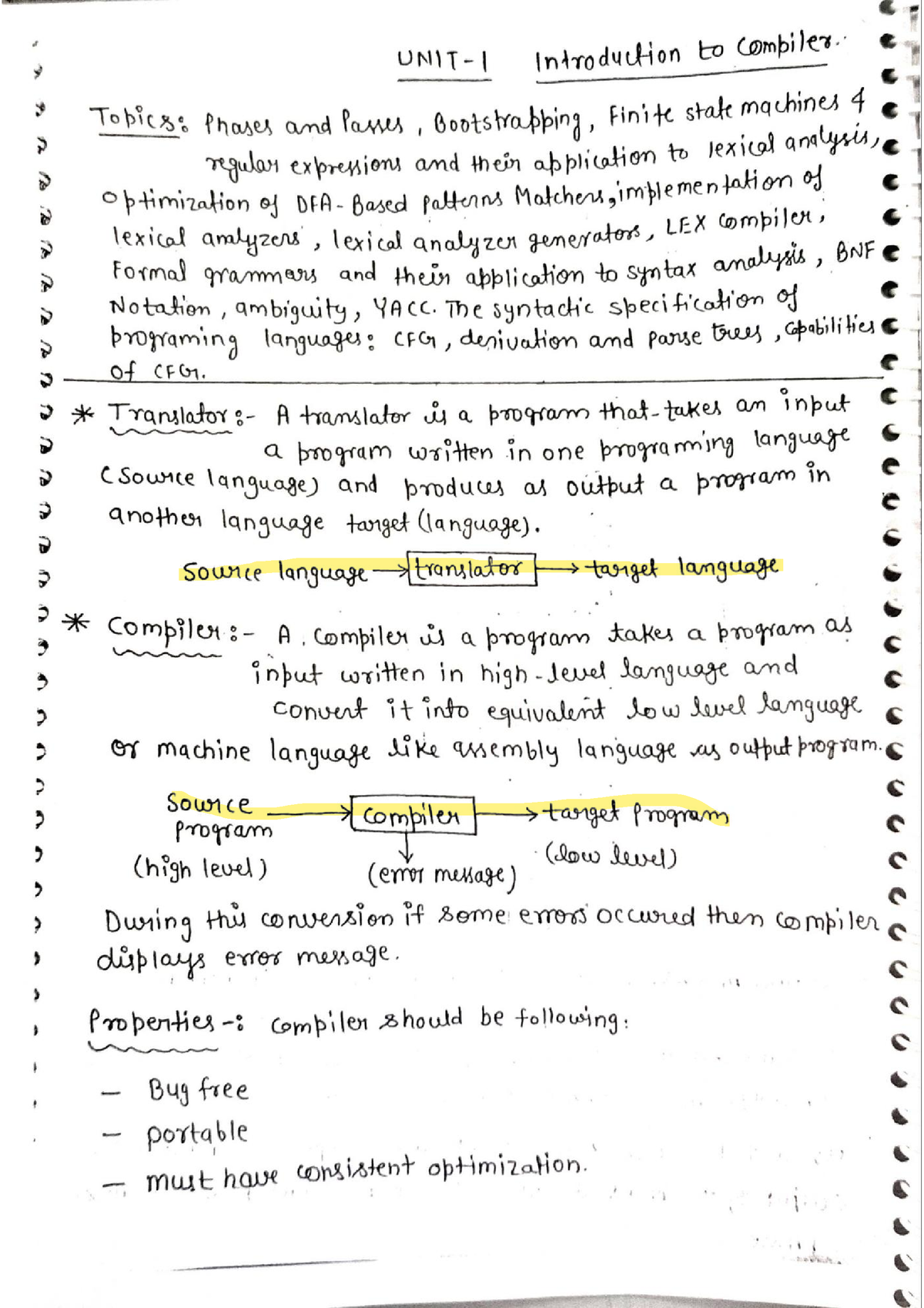 Compiler-design-notes - B.tech - Studocu