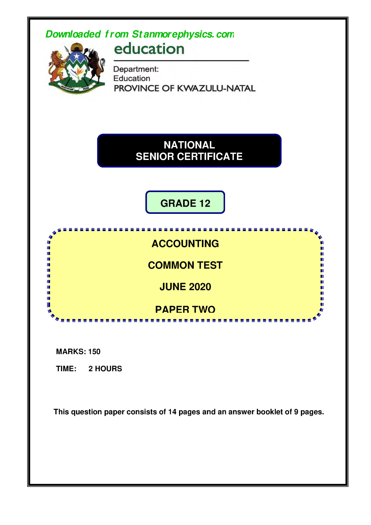 accounting assignment grade 12 2020 memo