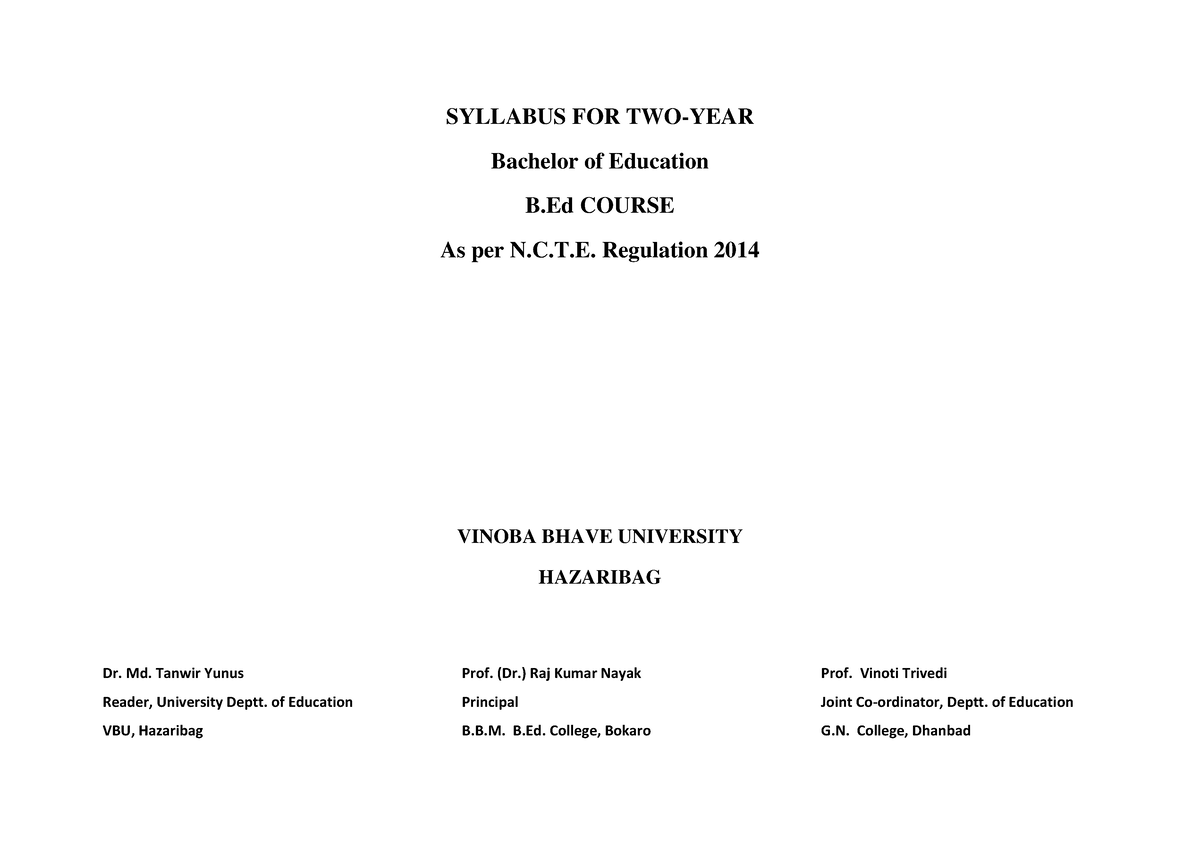 Forgetting Topic - SYLLABUS FOR TWO-YEAR Bachelor Of Education B COURSE ...