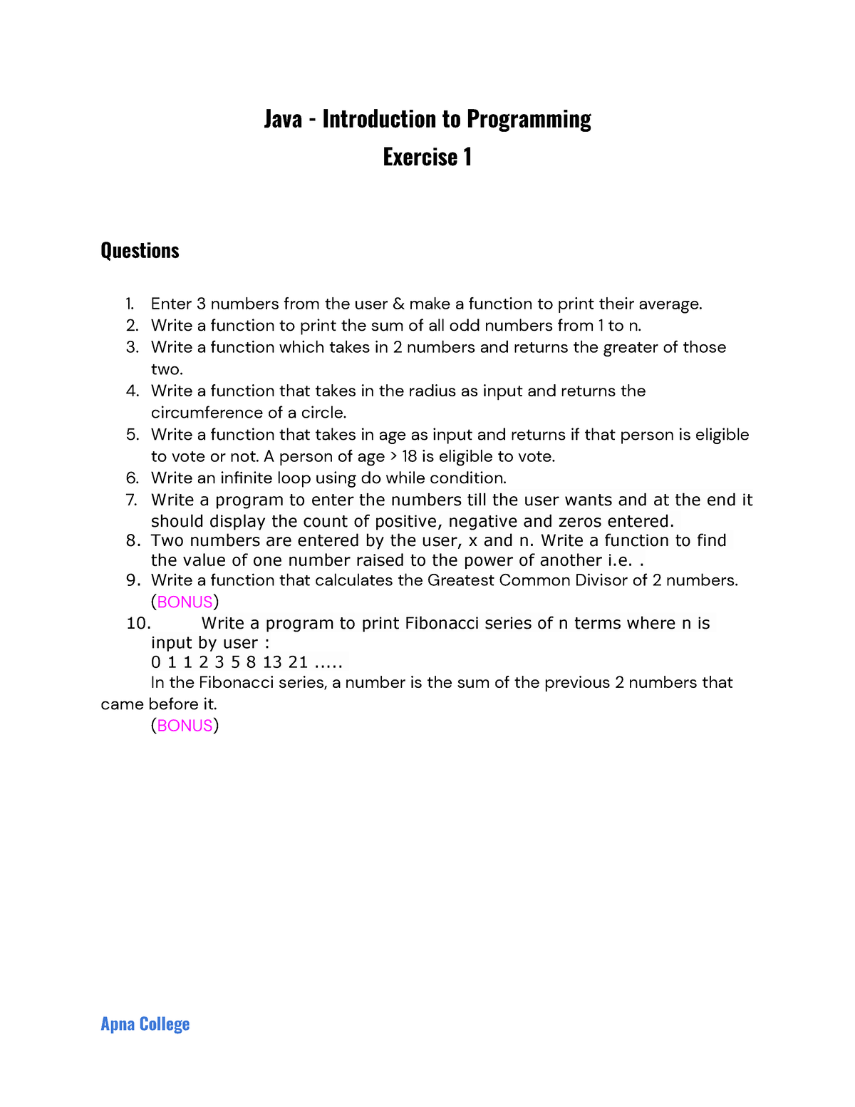 Java Exercise 1 - MADE BY NIKEE - Java - Introduction To Programming ...