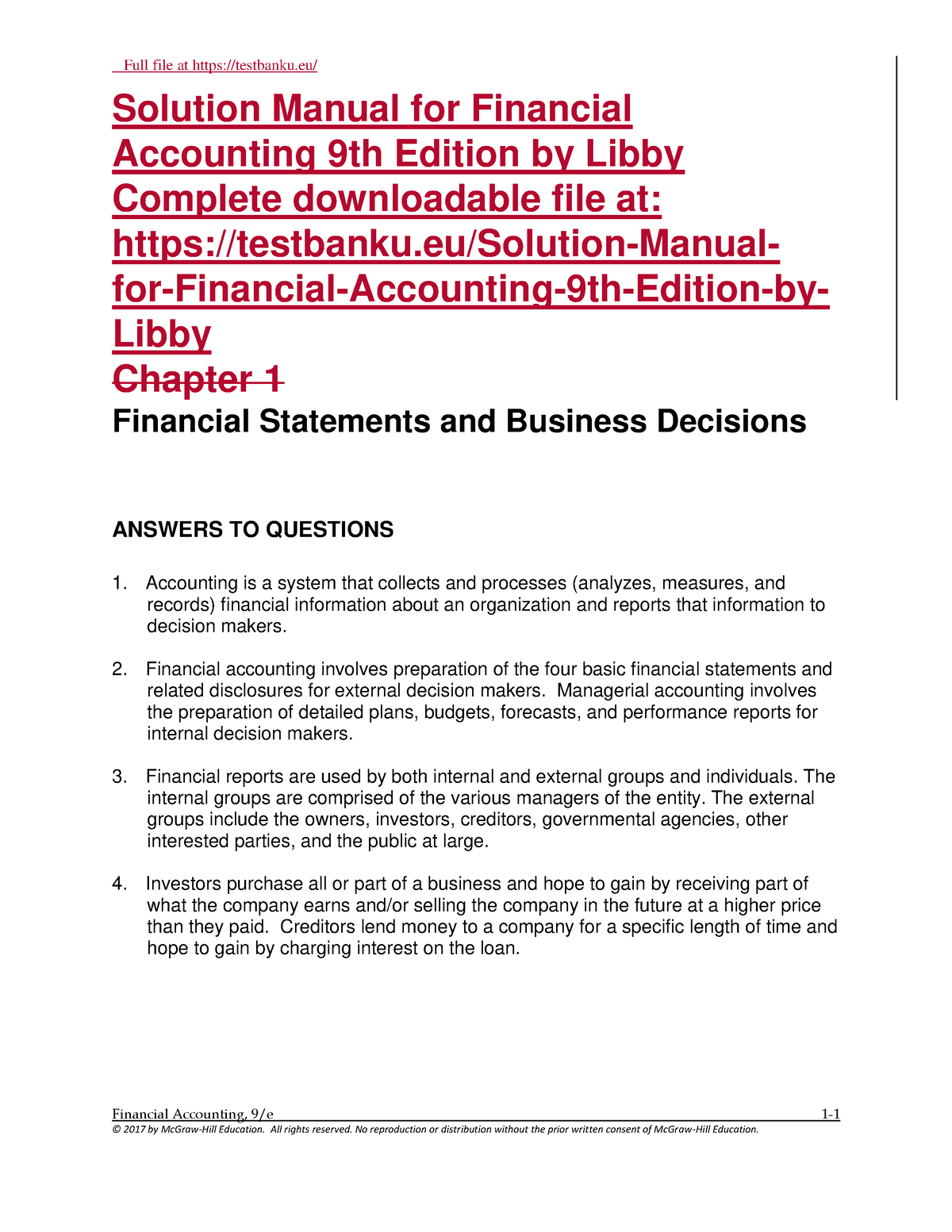 379867890 Solution Manual For Financial Accounting 9th Edition By Libby ...