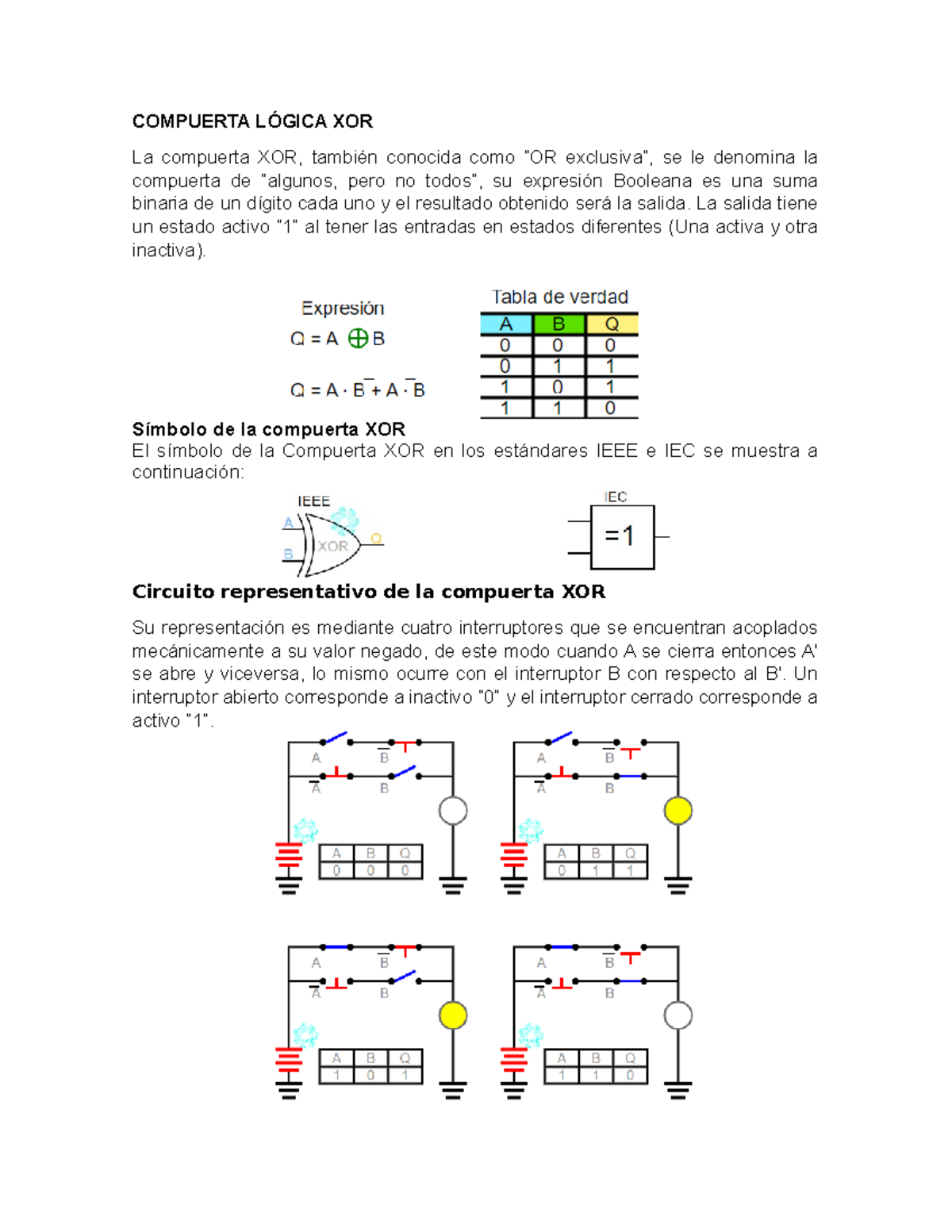 Compuerta Lógica XOR - Resumen Principios Eléctricos Y Aplicaciones ...