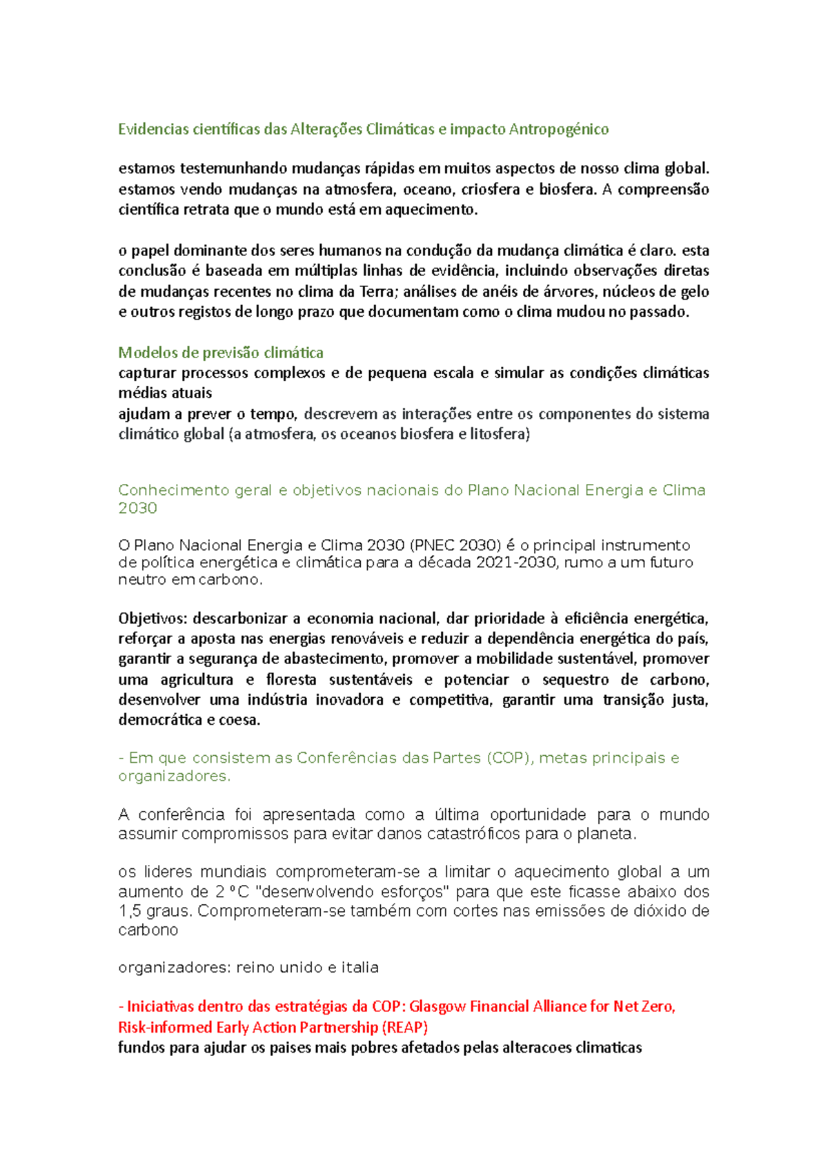 Evidencias científicas das Alterações Climáticas e impacto ...