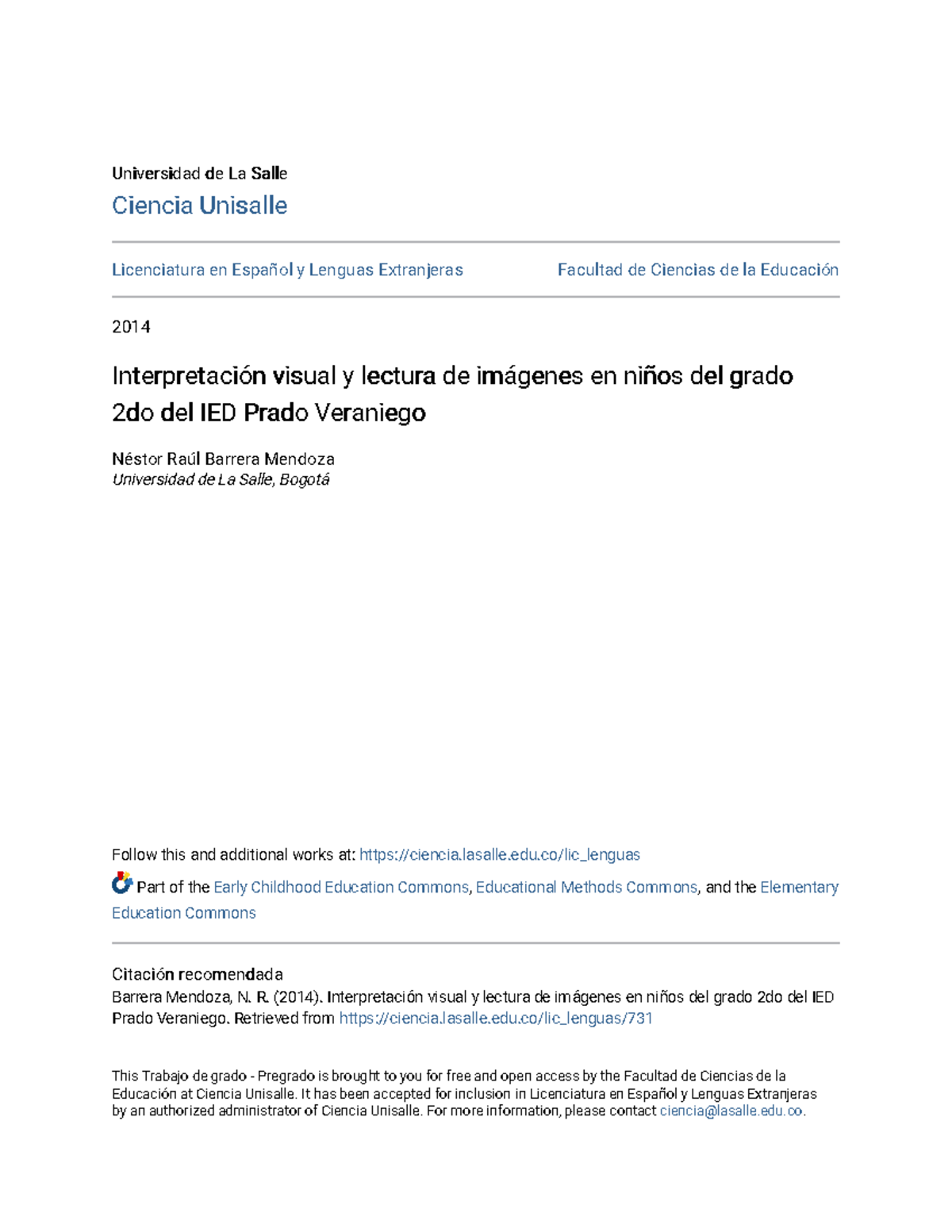 Interpretación visual y lectura de imágenes en niños del grado 2d ...