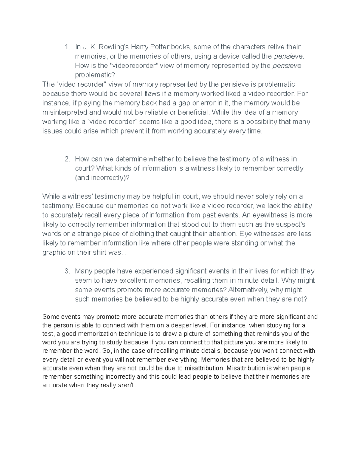Cognitve Psych Ch 6 - Chapter 6 Discussion: The Acquisition of Memory ...