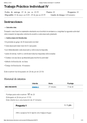 Examen Parcial 1 - [Unidad 1 Y Unidad 2] Guaraní - Examen Parcial 1 ...